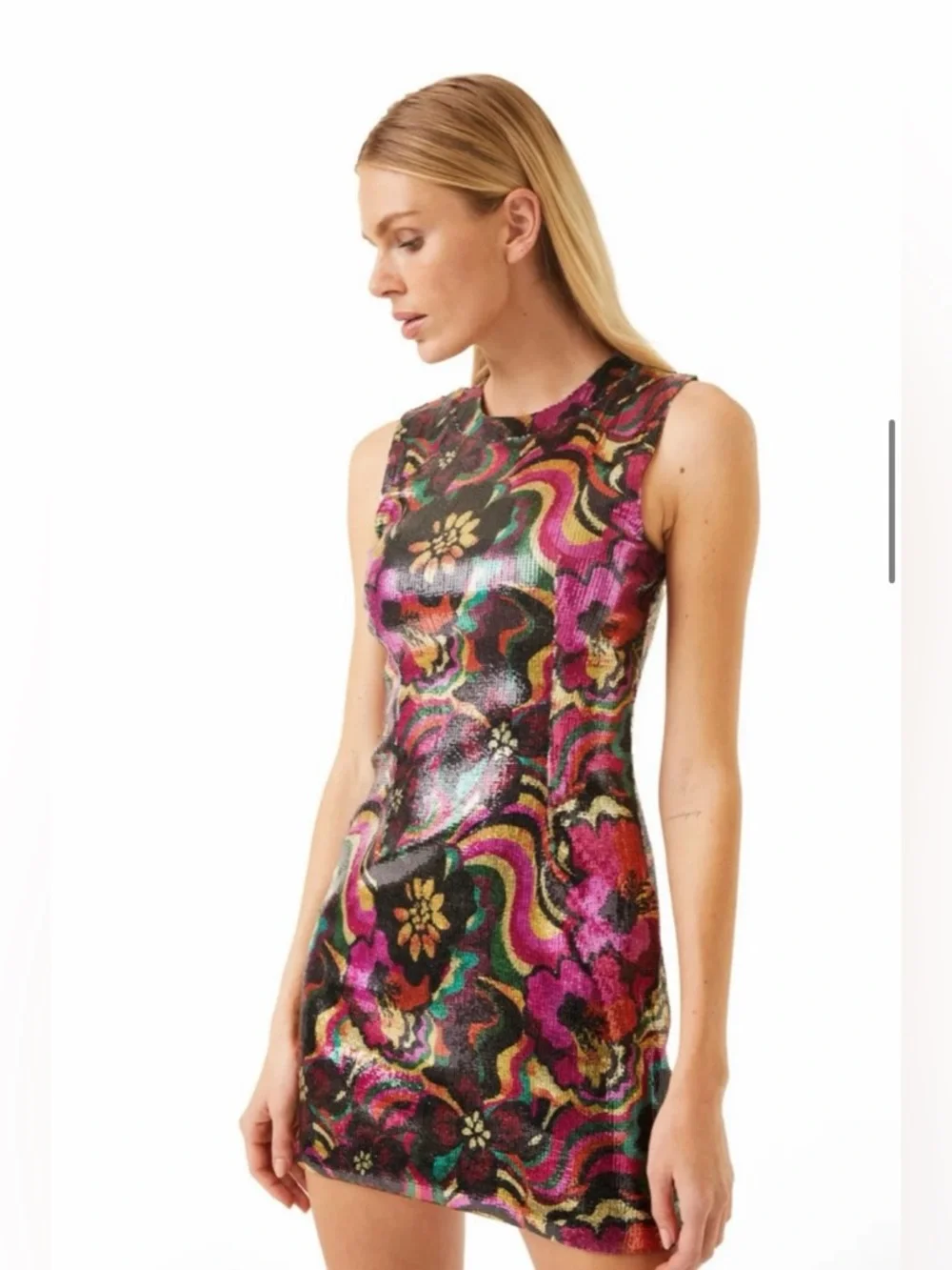 NEW MISA LOS ANGELES NAKIA FLORA GROOVE SEQUIN MINI DRESS SIZE XXS - Picture 6 of 15